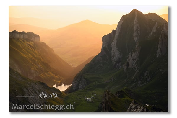 Marcel Schiegg, Marcel Schiegg Fotografie, Berggasthaus Rotsteinpass, Seealpsee, Sonnenaufgang, Alpstein
