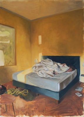 Réveil, huile sur toile 2023, 92 x 65 cm