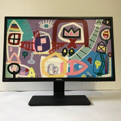 play hide and seek | 2019 | Monitor | 29,8 × 52,8 cm | Acryl, Ölfarbe, Ölkreide | © BuzziArt 2019