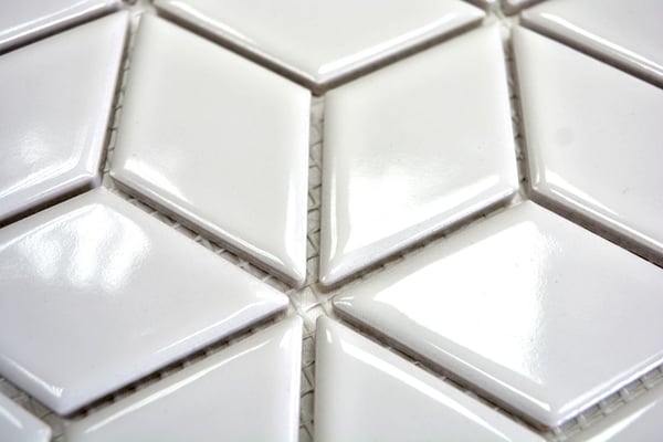Mosaico Rombo 3D White lucido