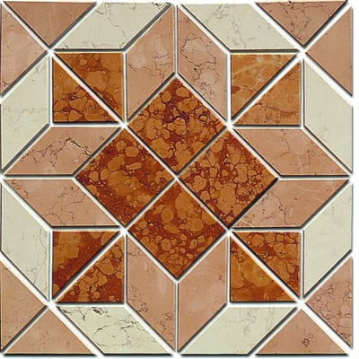 Rosone in marmo Rosa Perlino e Rosso Verona