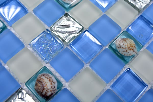 Mosaico vetro 23mm Conchiglia Azzurra