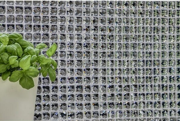 Mosaico 23mm in vetro Cristallo Silver