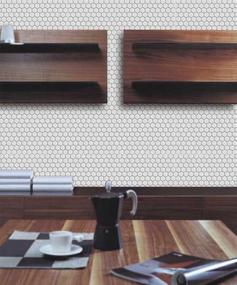 Mosaico 23x26 mm Esagoni BIANCO LUCIDO