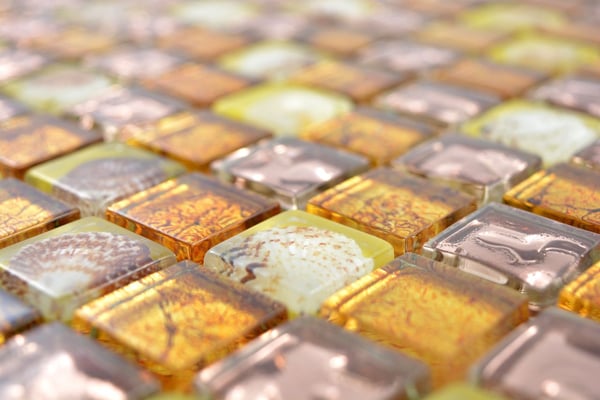 Mosaico vetro 23mm Conchiglia Rame