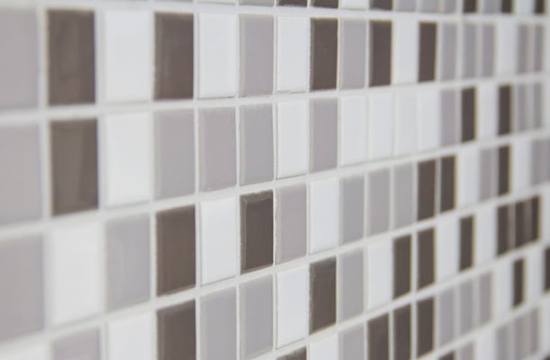 Mosaico 2,5x2,5 cm Mix Bianco Grigio lucido