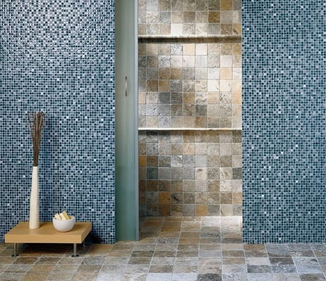 Mosaici 1,5x1,5cm Grey Glass e Marmo Anticato Scabas