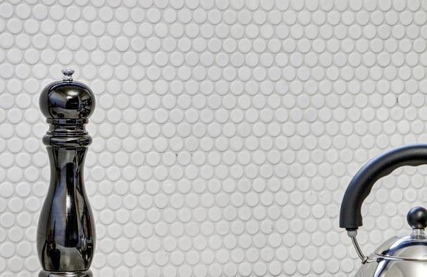 Mosaico diametro 1,9 cm Bottone Bianco opaco