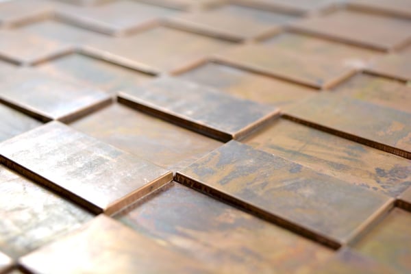 Mosaico in metallo rame effetto 3D