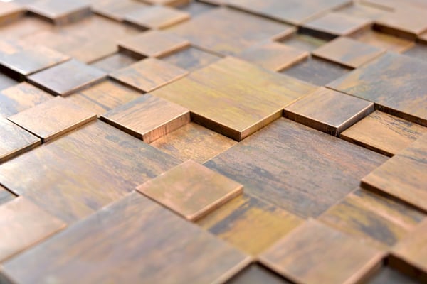 Mosaico in metallo rame effetto 3D