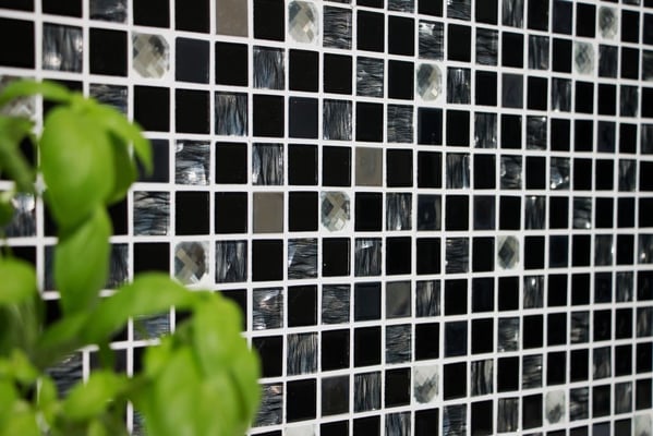 Mosaico 23mm in Vetro Cristallo Black