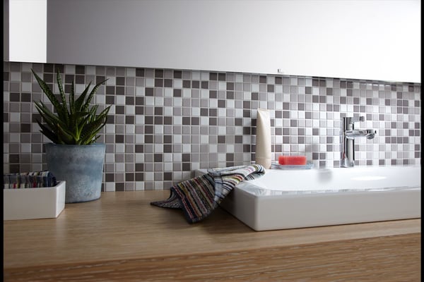 Mosaico 2,5x2,5 cm Mix Bianco Grigio Antracite opaco