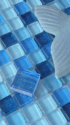 Mosaico Glitter Blu