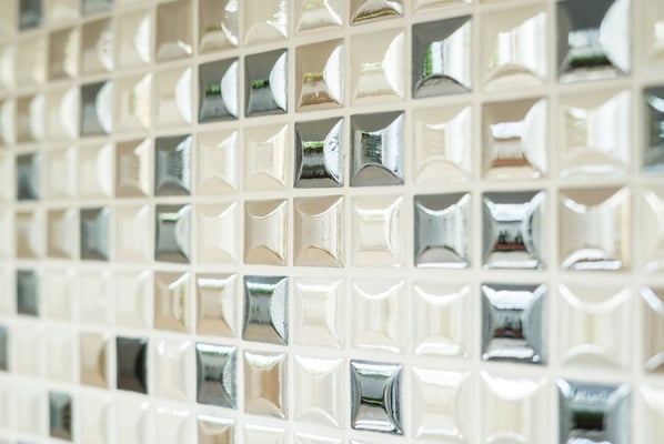 Mosaico in pasta di vetro riciclata e pressata Mix Caffe 3D