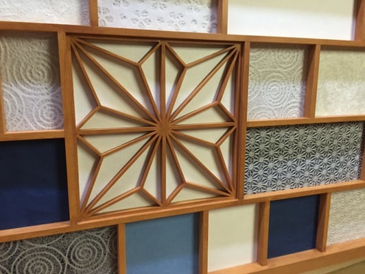 組子細工入り壁面彩り障子