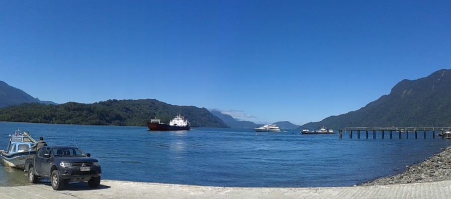 Rampla desde donde sale el transbordador a Chaitén