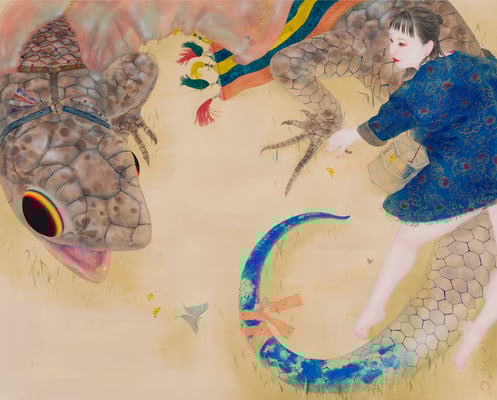 福を釣る　F100号　　©OSHIMA  RIKA