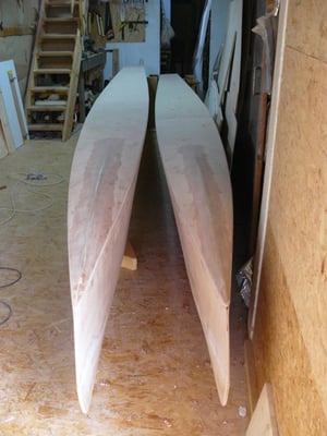 les deux flotteurs prêts pour la suite