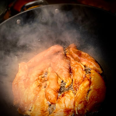 Fry: Chicken breast fillets for Teriyaki Chicken