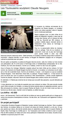 Article, presse,  sculpteur Langloÿs