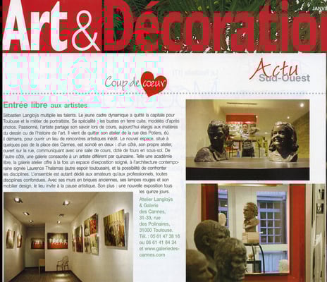 Article, presse,  sculpteur Langloÿs