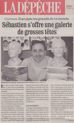 Article, presse,  sculpteur Langloÿs