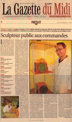 Article, presse,  sculpteur Langloÿs