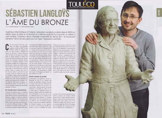 Article, presse,  sculpteur Langloÿs