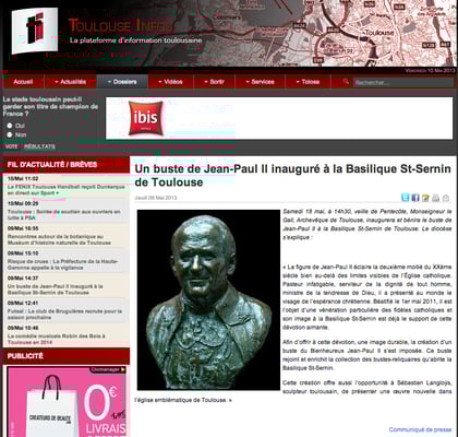 Article, presse,  sculpteur Langloÿs
