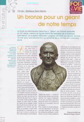 Article, presse,  sculpteur Langloÿs