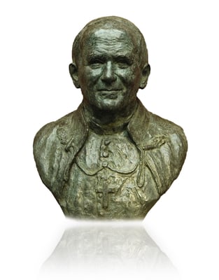 Buste, en bronze de Jean-Paul II, pour la Basilique Saint-Sernin à Toulouse, sculpteur Langloÿs
