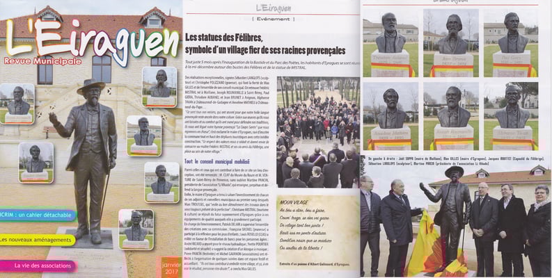 Article, presse, Buste, sculpteur Langloÿs