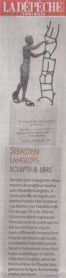 Article, presse,  sculpteur Langloÿs