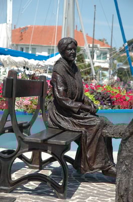 Buste-Statue-Sculpture-Bronze-Pecheur-et-ramendeuse-Sculpteur-Langloÿs