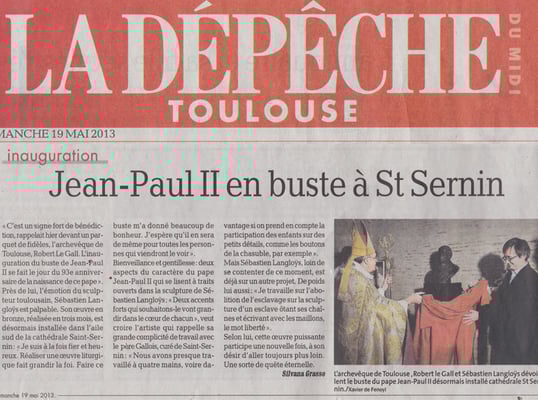 Article, presse,  sculpteur Langloÿs