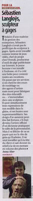 Article, presse,  sculpteur Langloÿs