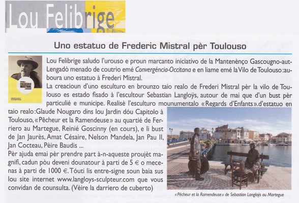 Article, presse, Buste, sculpteur Langloÿs