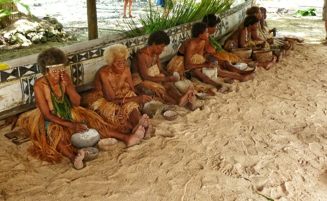 Bei der Muschelgeld Erzeugung