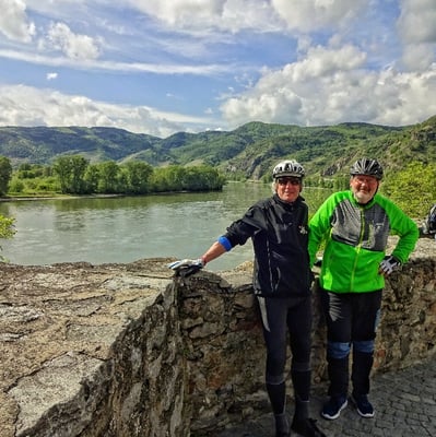 In Dürnstein mit Blick auf die Wachau