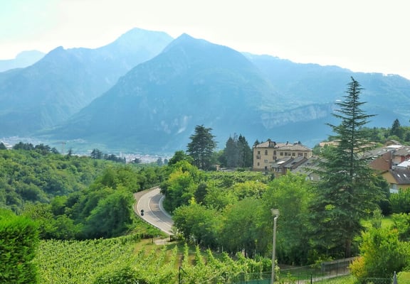 Blick von meinem Hotelzimmer auf Trento