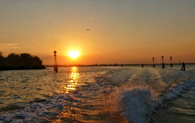 Mestre im Sonnen Untergang