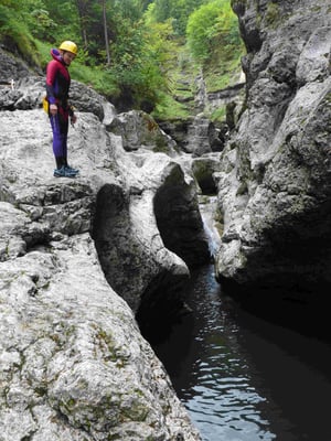 Canyoning Almbach Almbachklamm Burgau Bruggraben Klamm