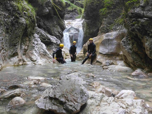 Canyoning Almbach Almbachklamm Burgau Bruggraben Klamm