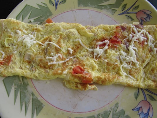 Tomatenkäseomelette.