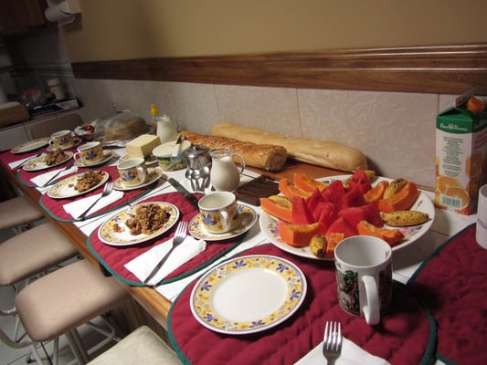 Abschiedsfrühstück. Eine erweiterte Version des traditionellen Frühstücks.