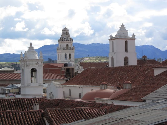 Blick vom Dach unseres Hostals.