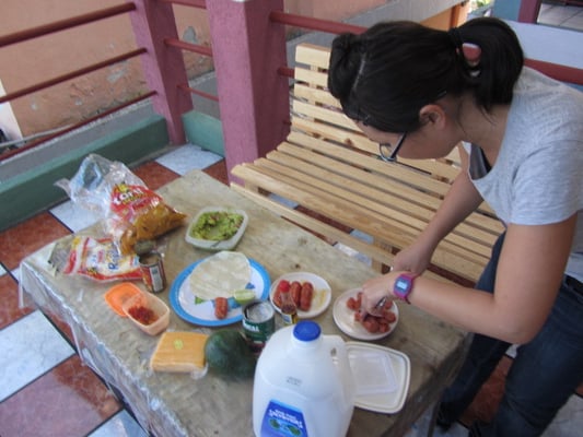 Zubereitung des Mittagessens.