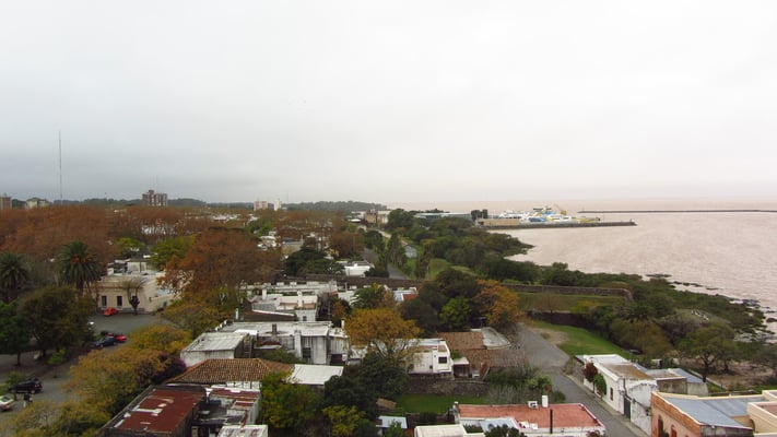 Blick Vom Leuchtturm Richtung Osten auf den Fährhafen.