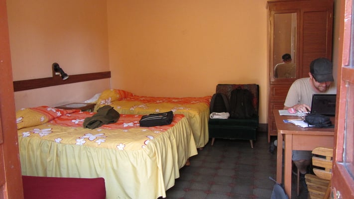 Unser Zimmer in Arequipa. Ein super Hostel, leider auch für Bettwanzen zu empfehlen.