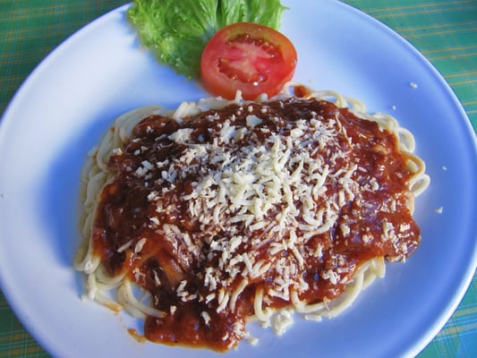 Spaghetti Napoli, aber süß wie Schokolade.